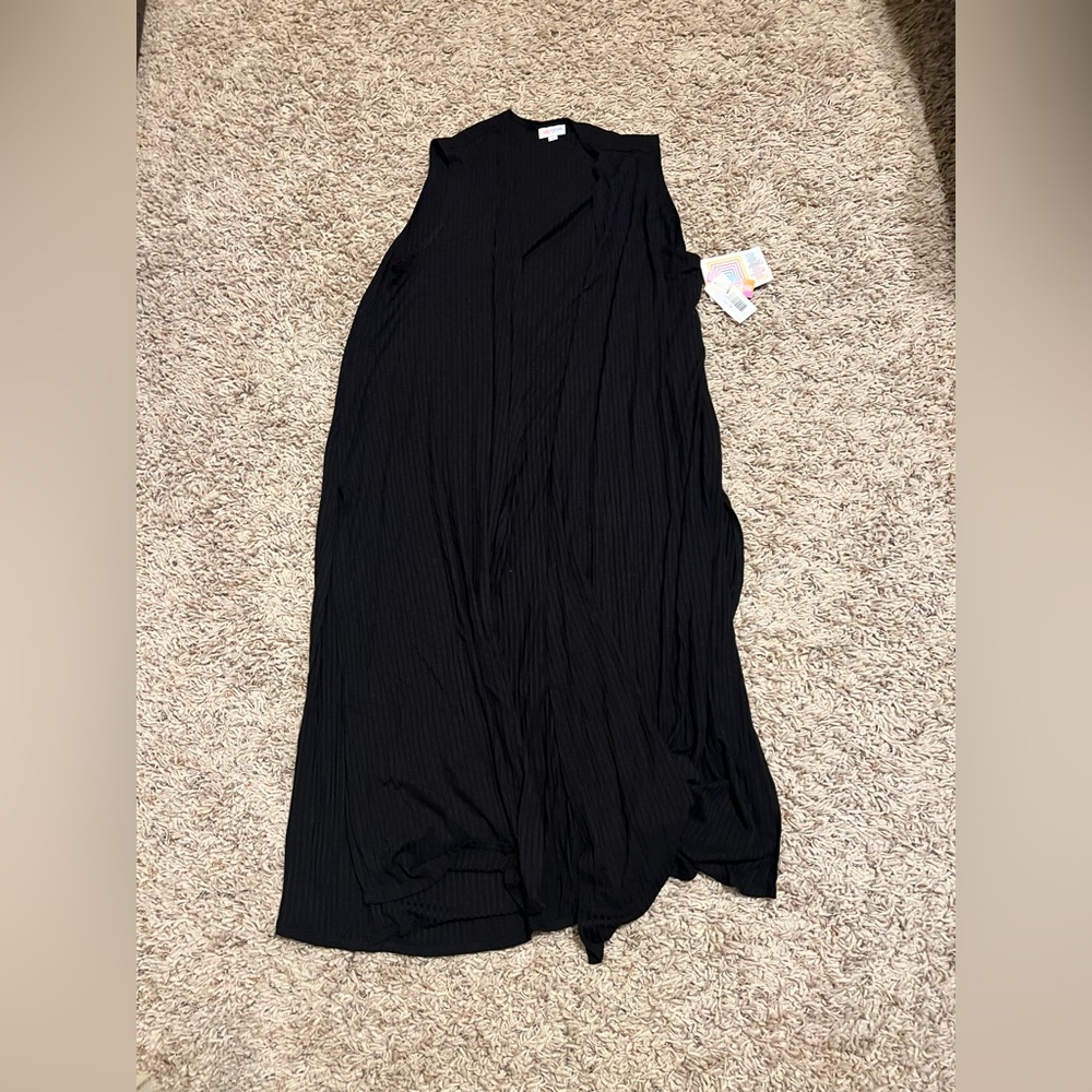 Lularoe black medium joy sleeveless cardigan